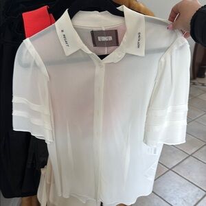 Reformation White Sheer Women's Top